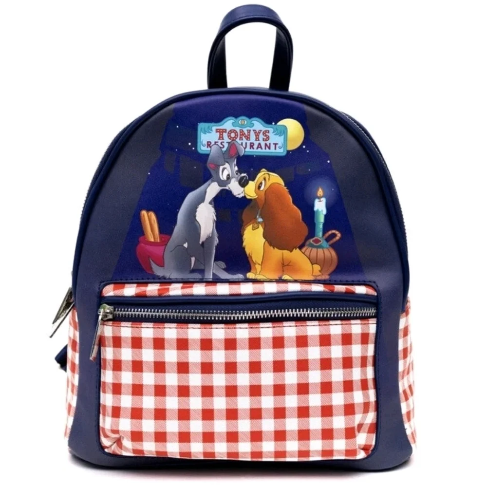 DANIELLE NICOLE DISNEY LADY & THE TRAMP KISSING MINI BACKPACK NEW~ - Picture 1 of 5